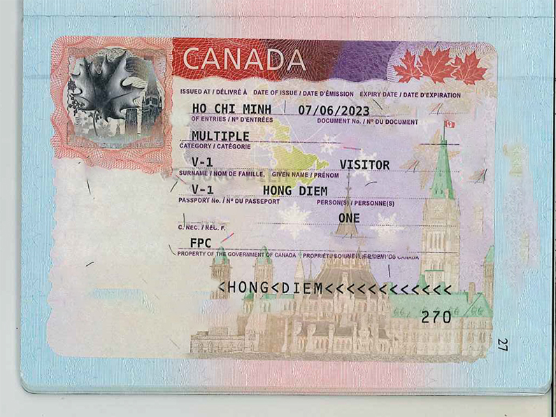 Hồng Diễm – Khách đạt Visa du lịch Canada