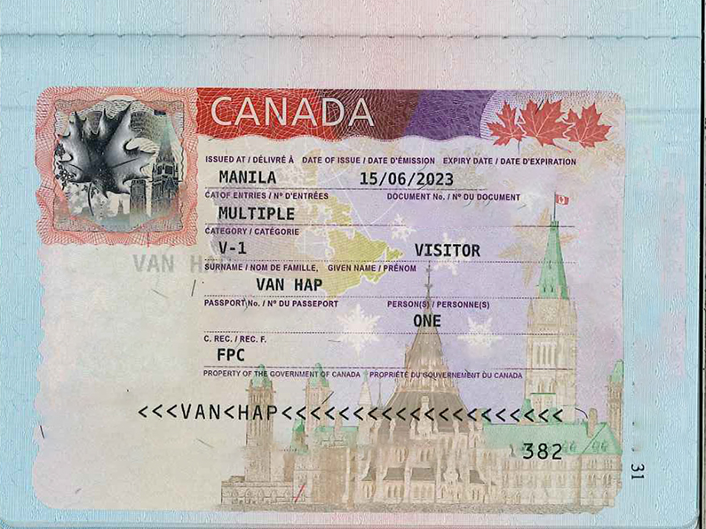 Khách hàng Văn Hạp – Visa du lịch Canada