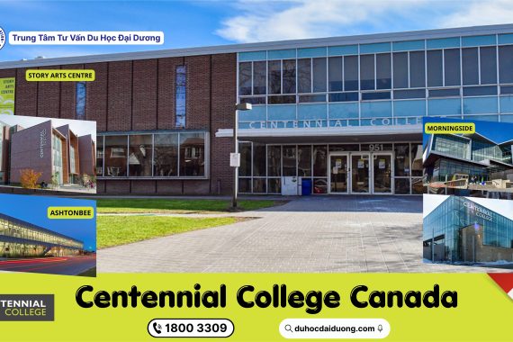 ảnh bìa bài viết giới thiệu trường Centennial College Canada