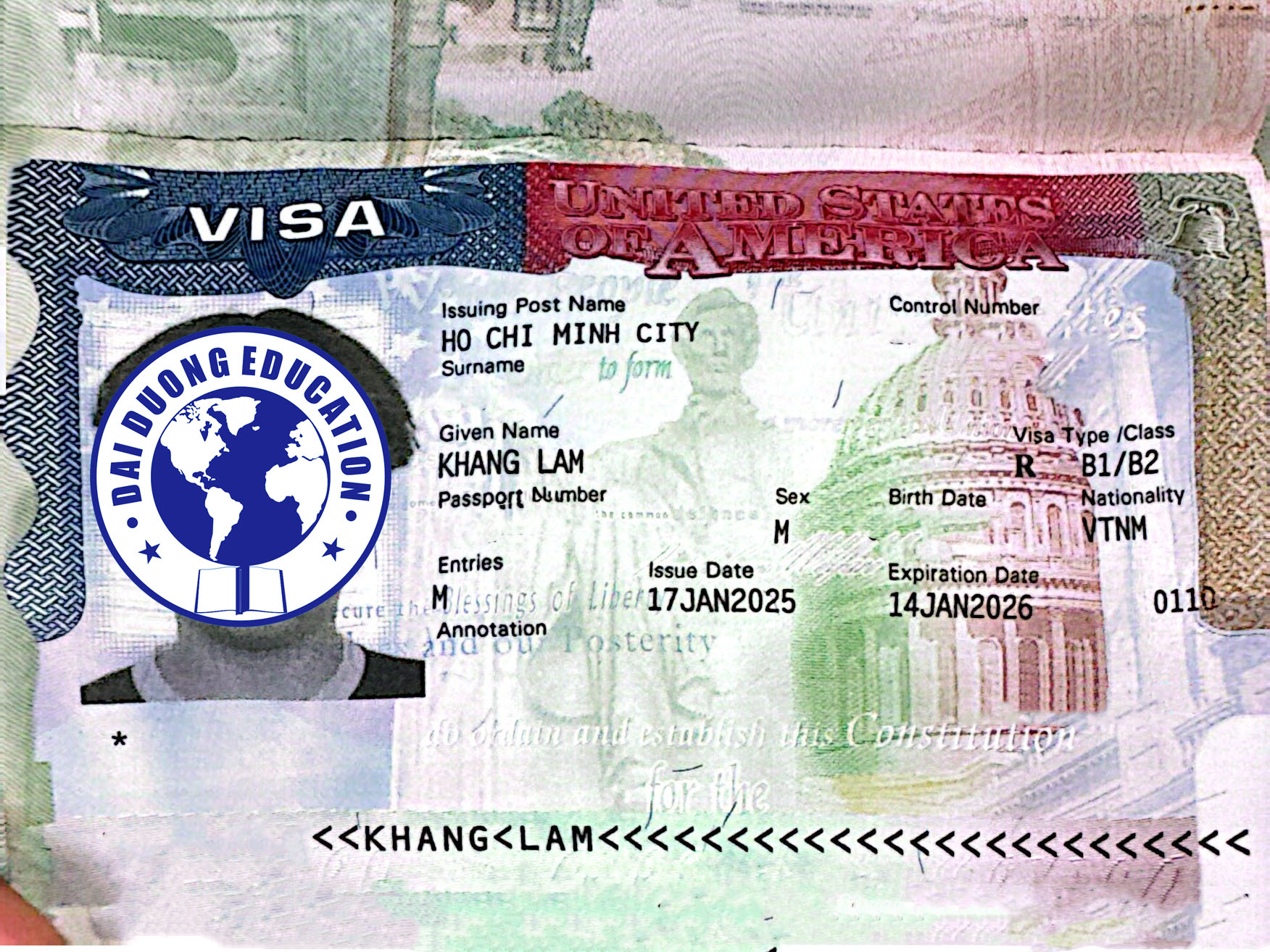 KHANG-LAM – KH đạt visa du lịch US