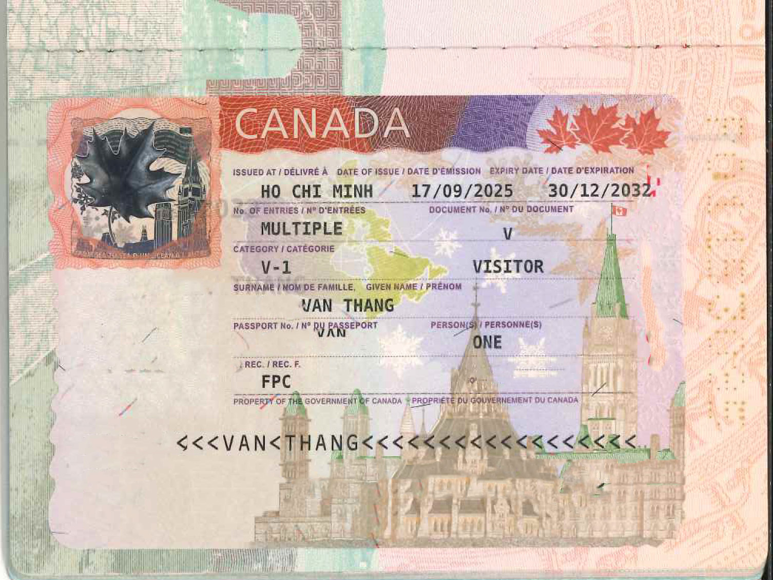 Van Thang- KH đạt visa du lịch Canada Van Thang- KH đạt visa du lịch Canada