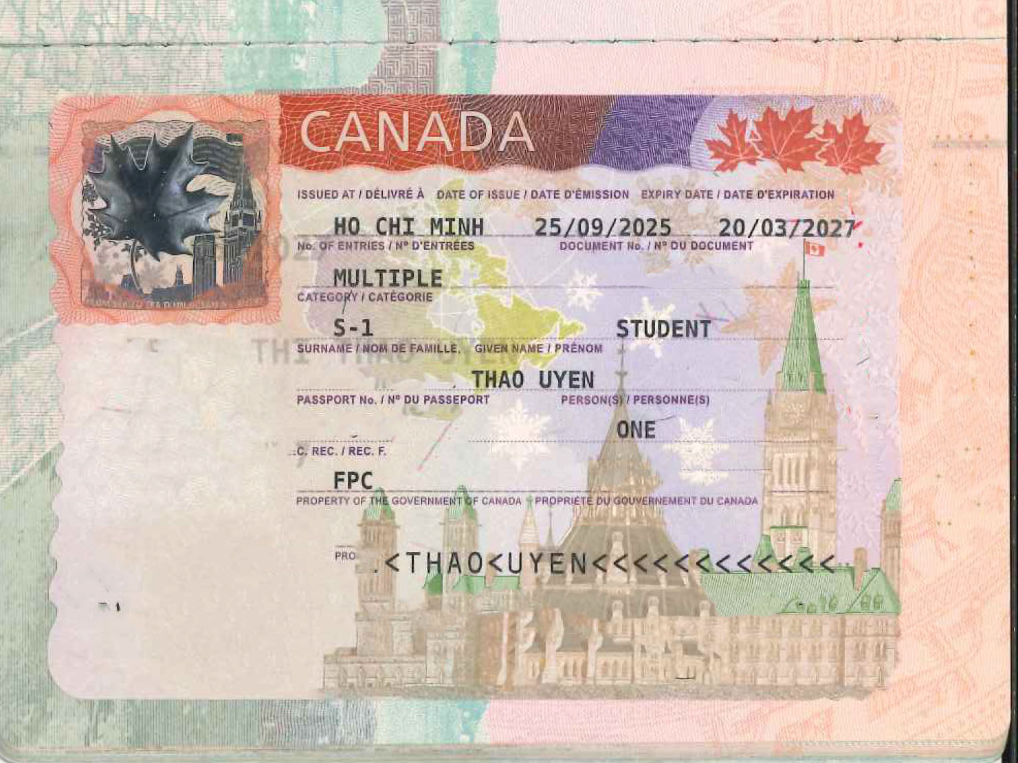 THAO UYEN- đạt visa du học Canada THAO UYEN- đạt visa du học Canada