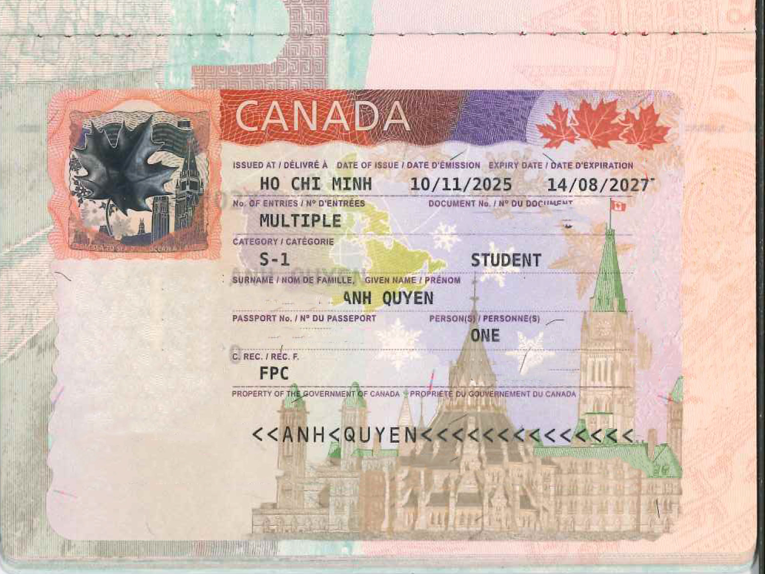 ANH QUYEN-KH đạt visa du học Canada