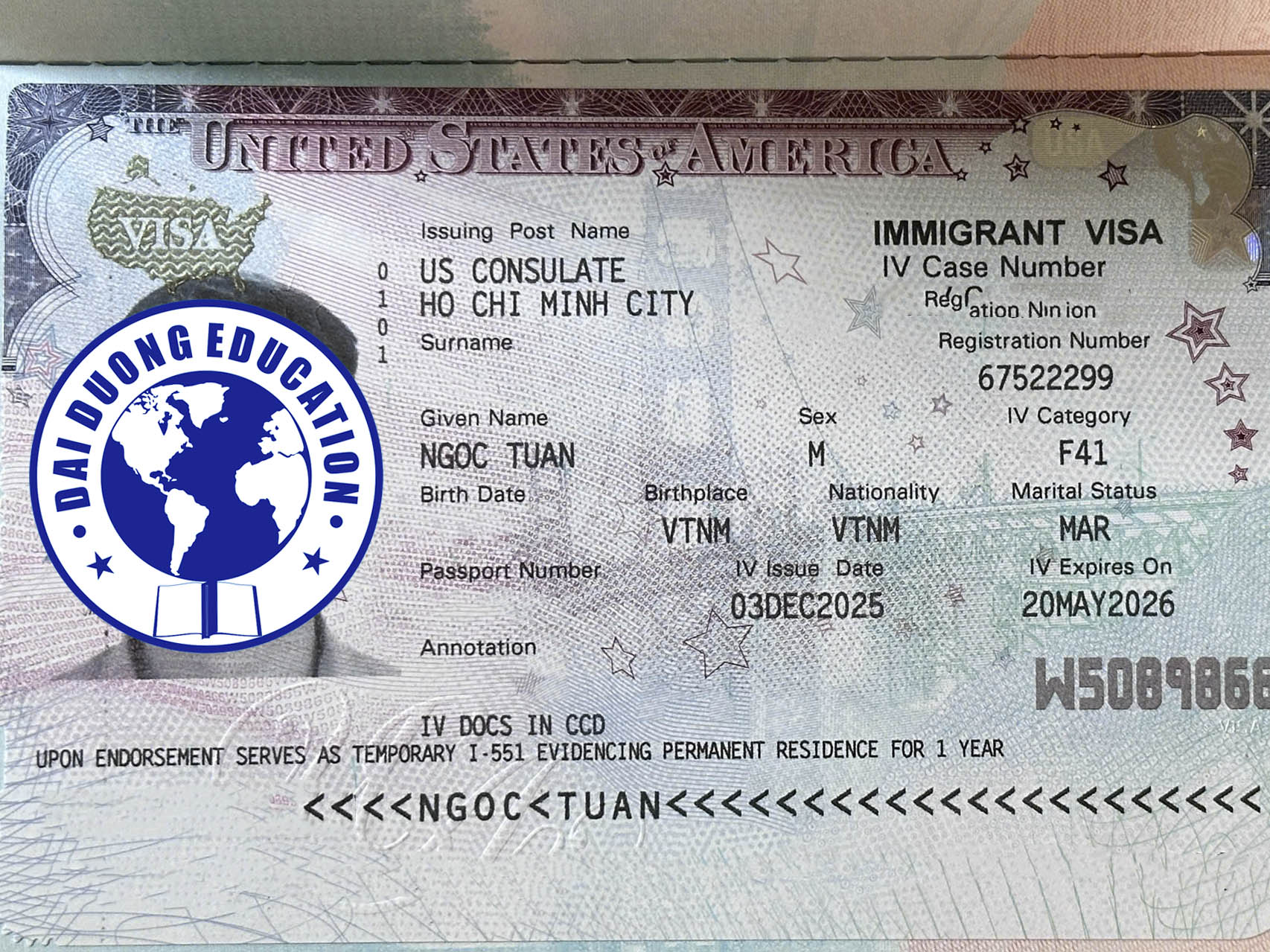NGOC TUAN – KH đạt visa Mỹ