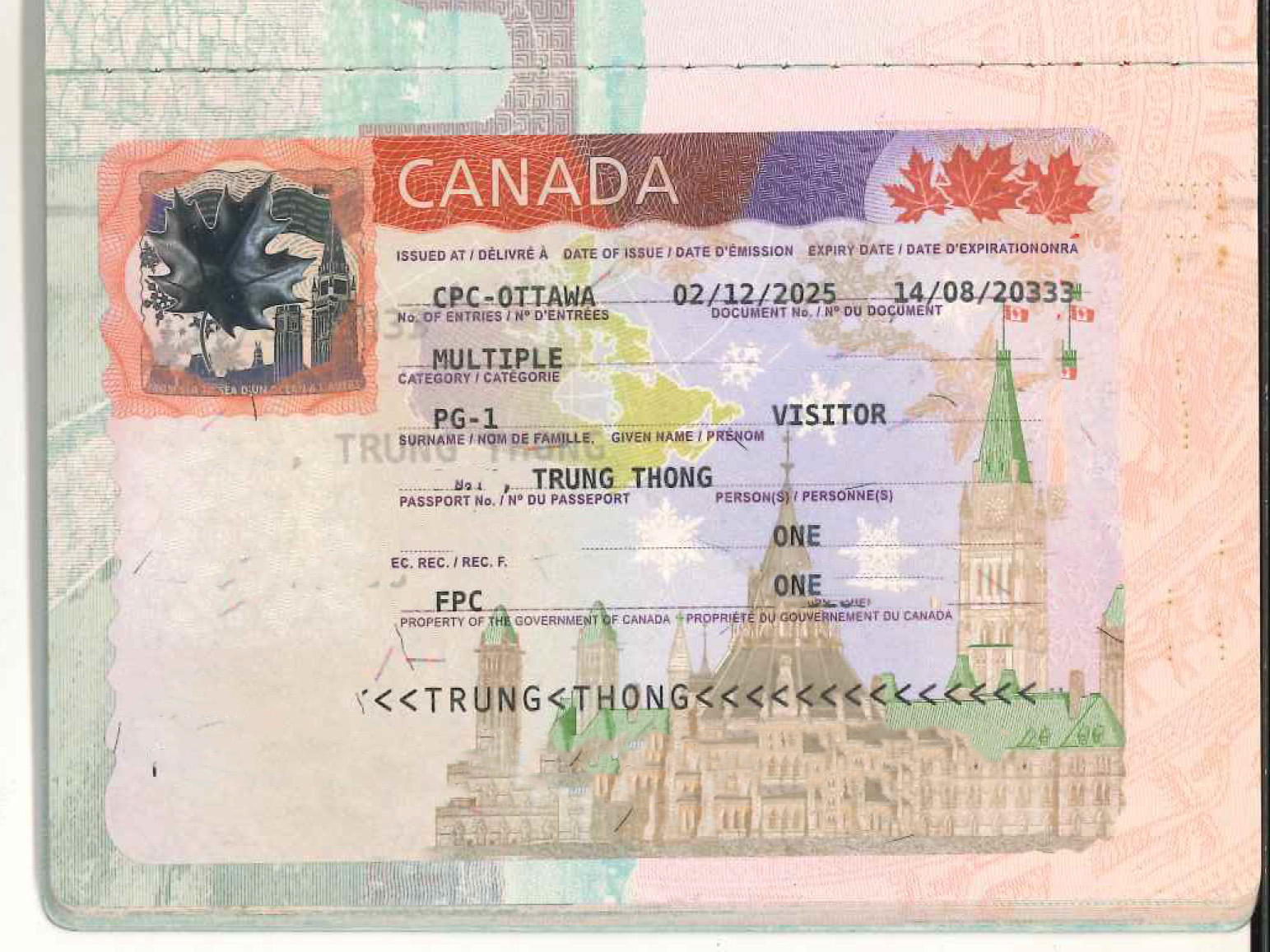 TRUNG THONG- KH đạt visa CANADA