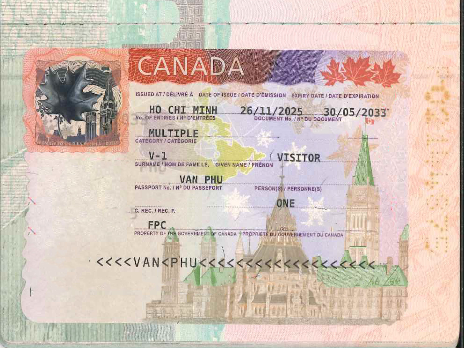 VAN PHU- KH đạt visa du lịch CANADA