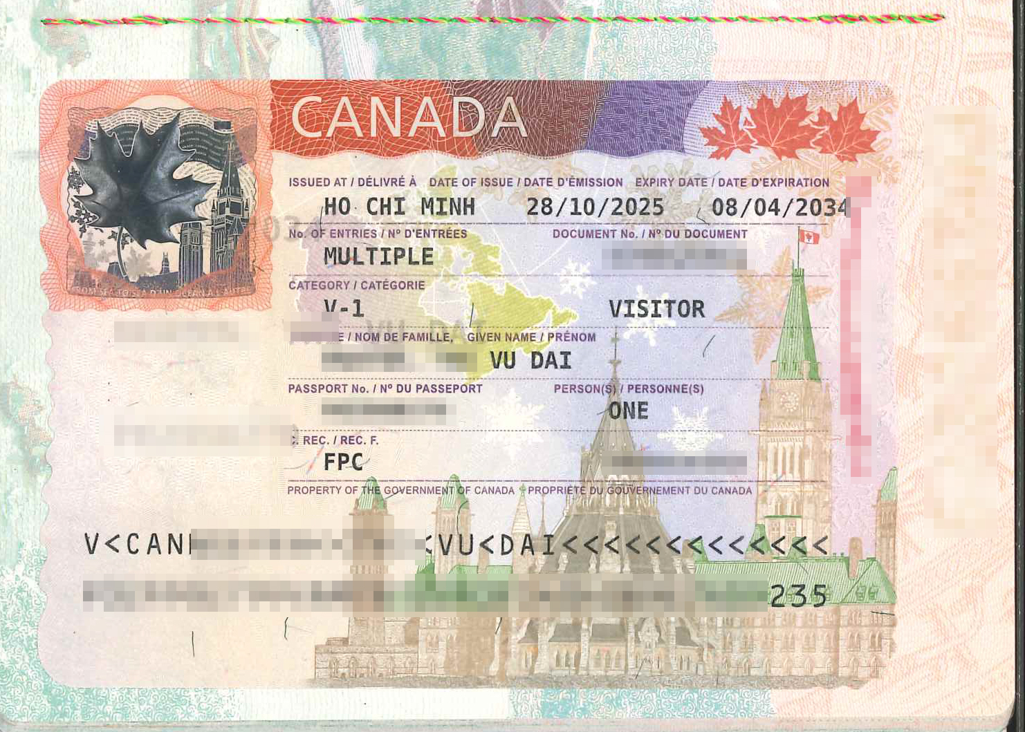 Vu Dai – KH dat visa du lich CANADA
