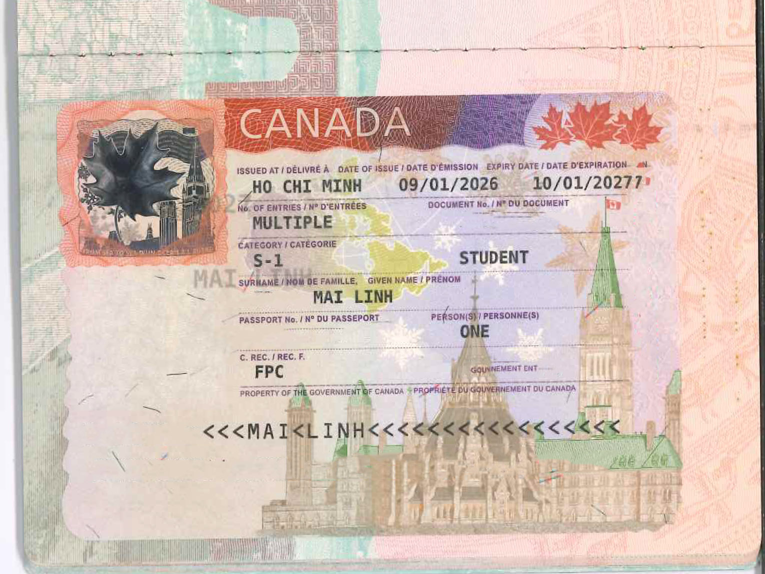 MAI LINH-KH đạt visa du học CANADA