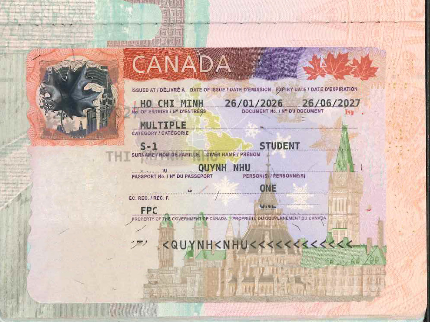 QUYNH NHU-KH đạt visa du học CANADA