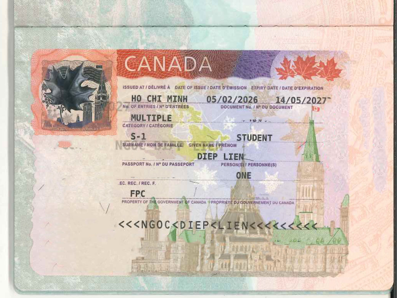 DIEP LIEN-KH đạt visa du học Canada