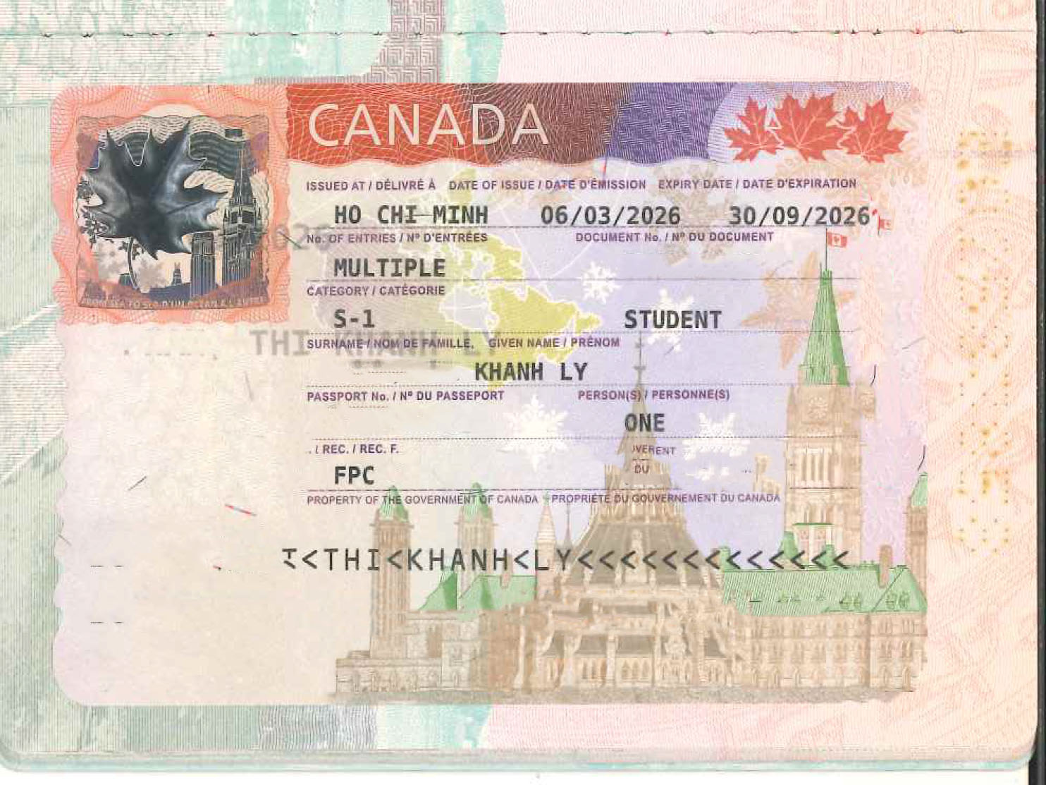 KHANH LY – Kh đạt visa du học Canada