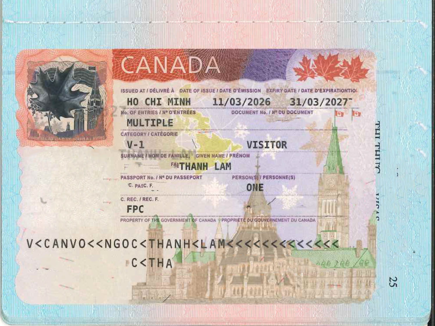 THANH LAM-KH đạt visa du lịch Canada