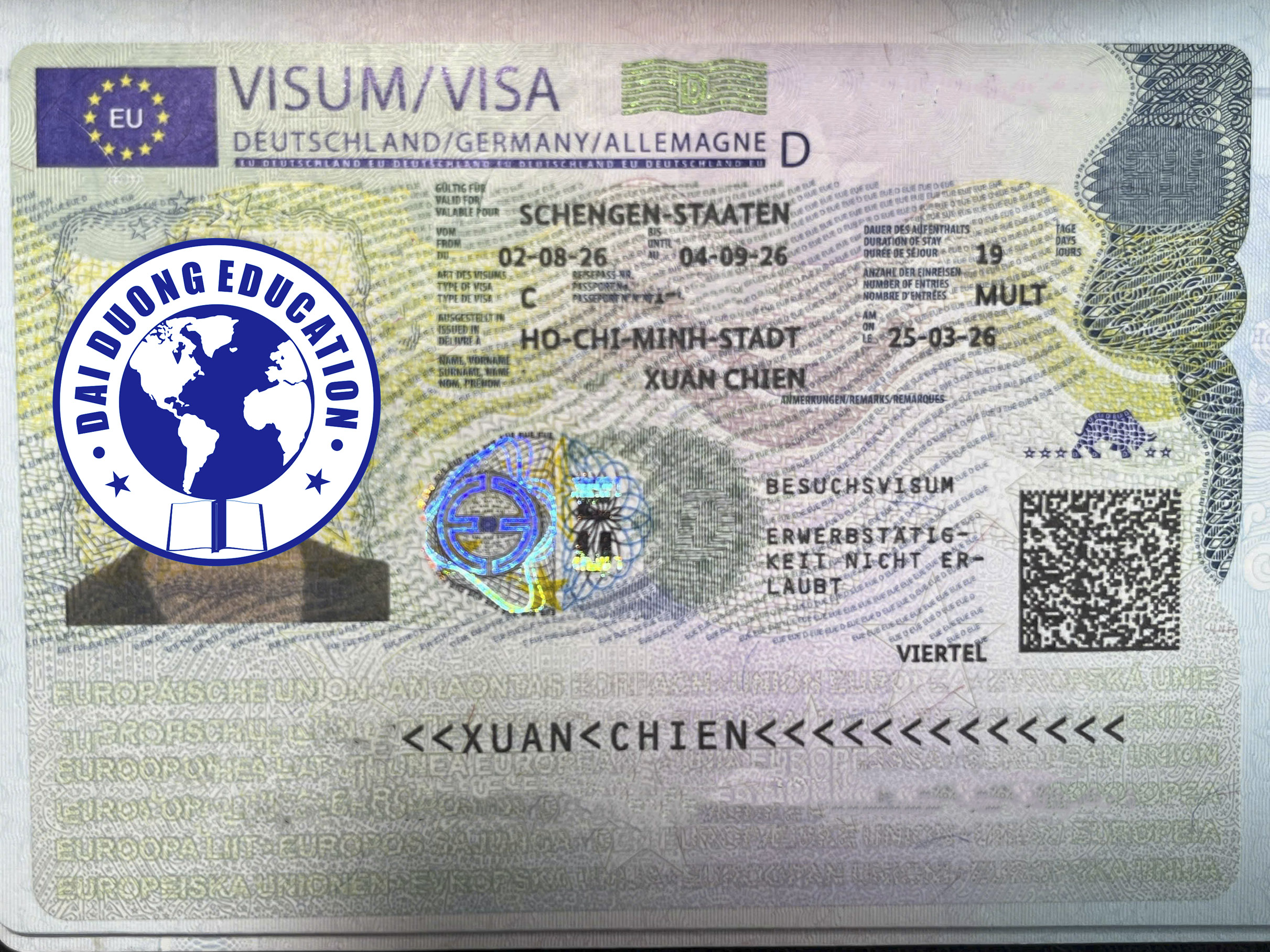 XUAN CHIEN-KH đạt visa Đức