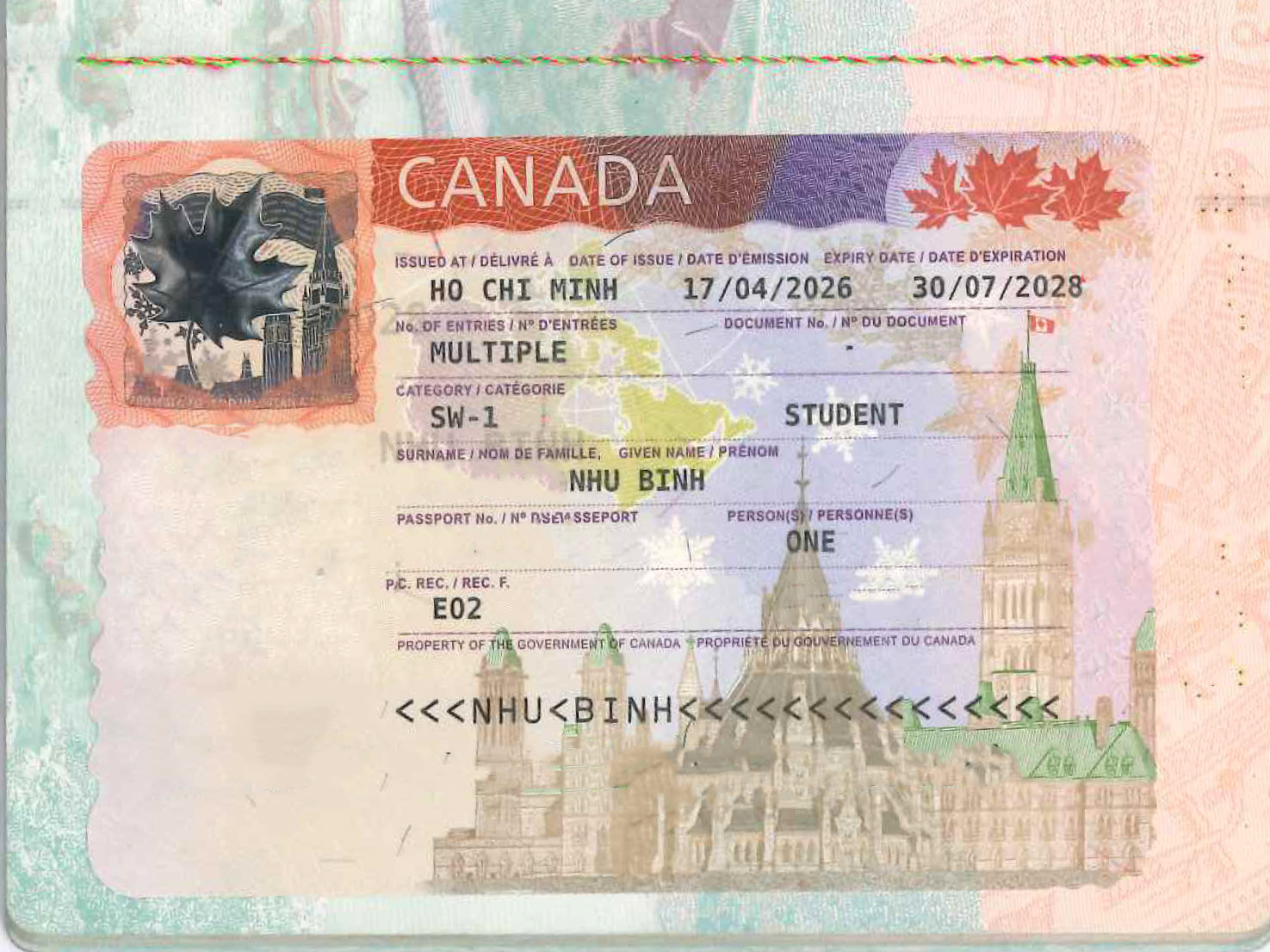 Nhu Binh- KH đạt visa du học CANADA