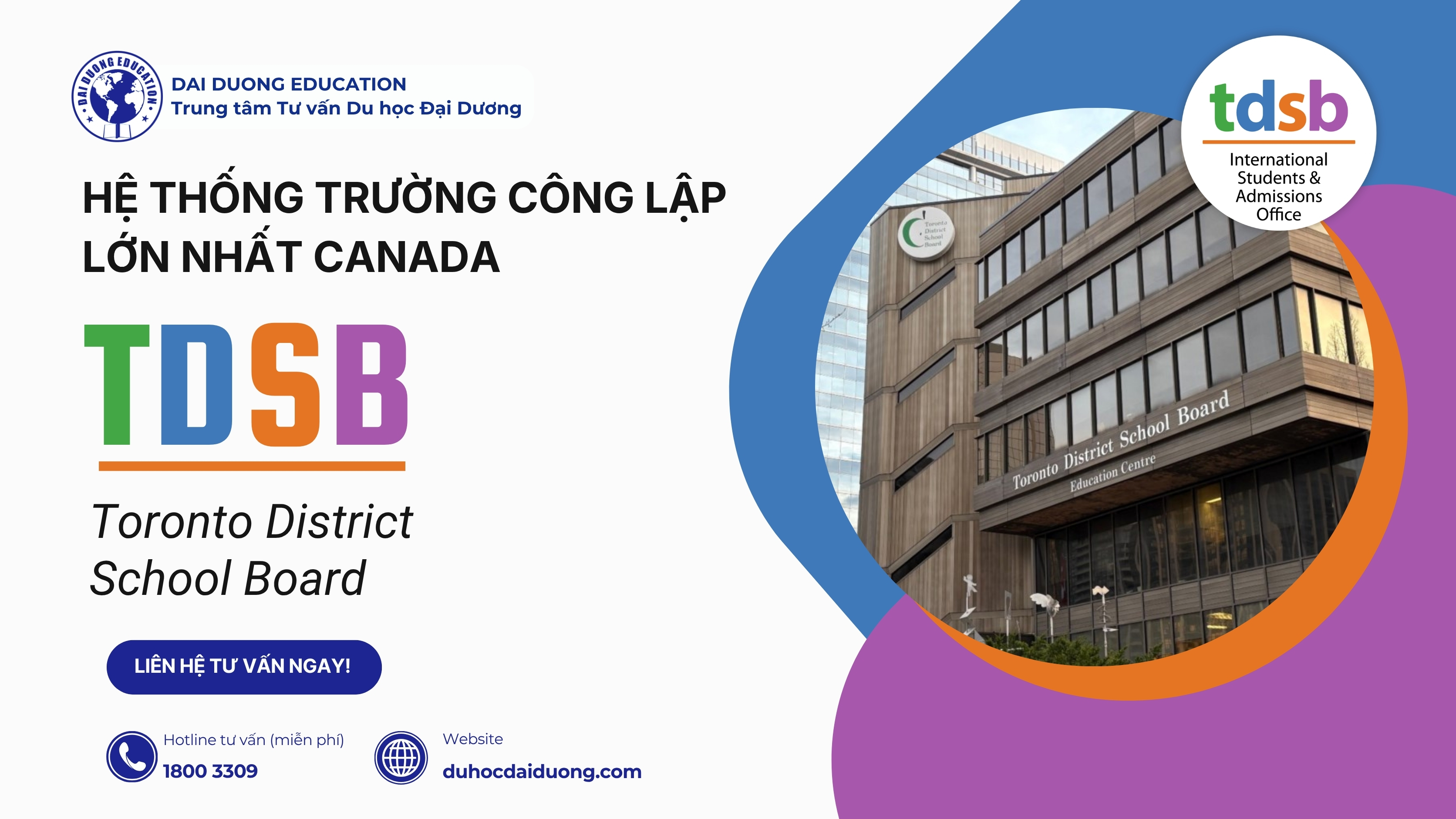 ảnh bìa bài viết giới thiệu trường TDSB Canada của Du Học Đại Dương