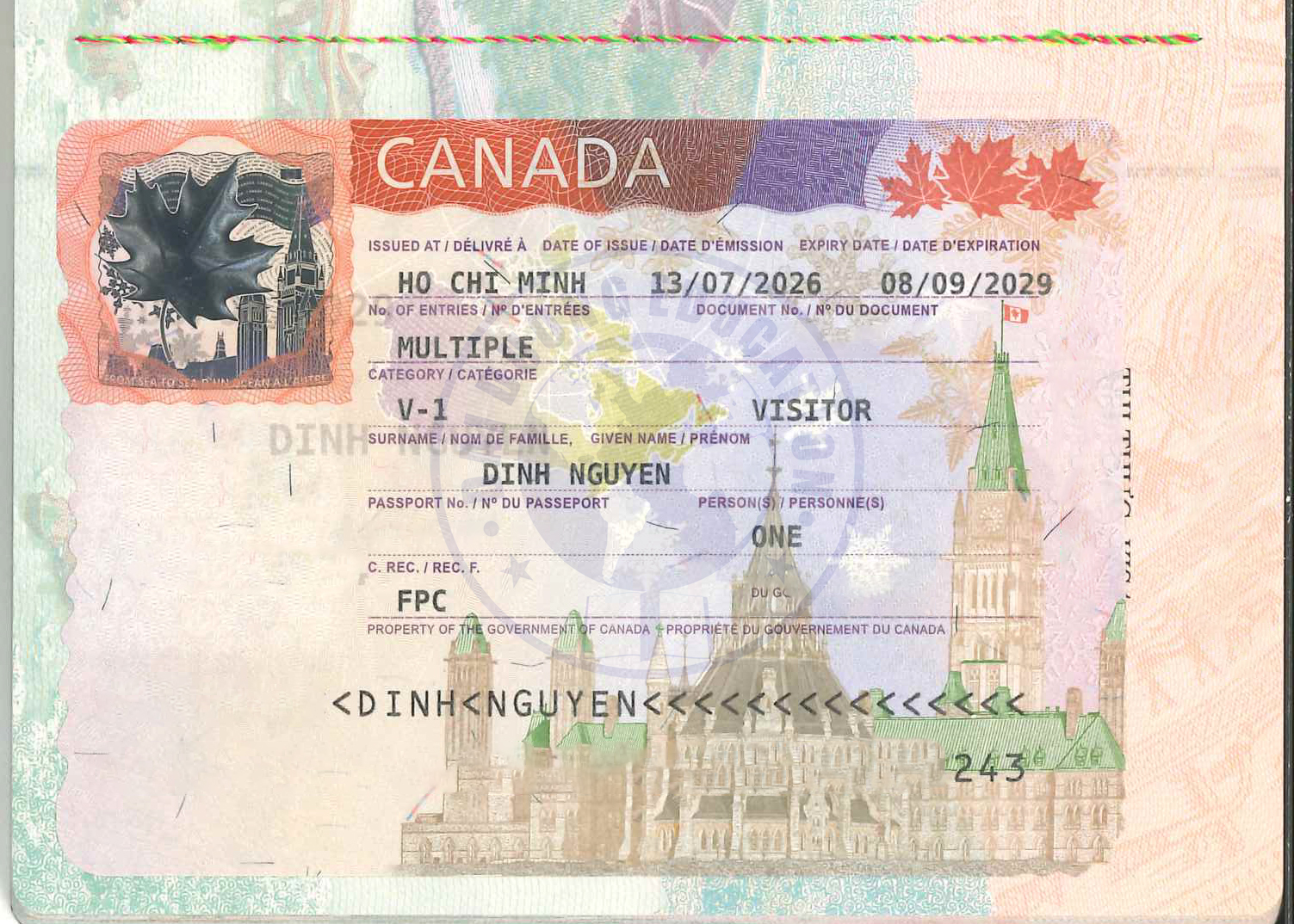 DINH NGUYEN-KH dạt Visa Du lịch Canada DINH NGUYEN-KH dạt Visa Du lịch Canada